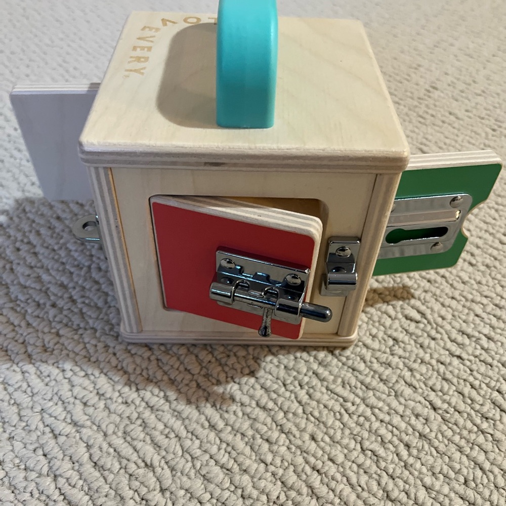 Wooden Activity Cube with Locks